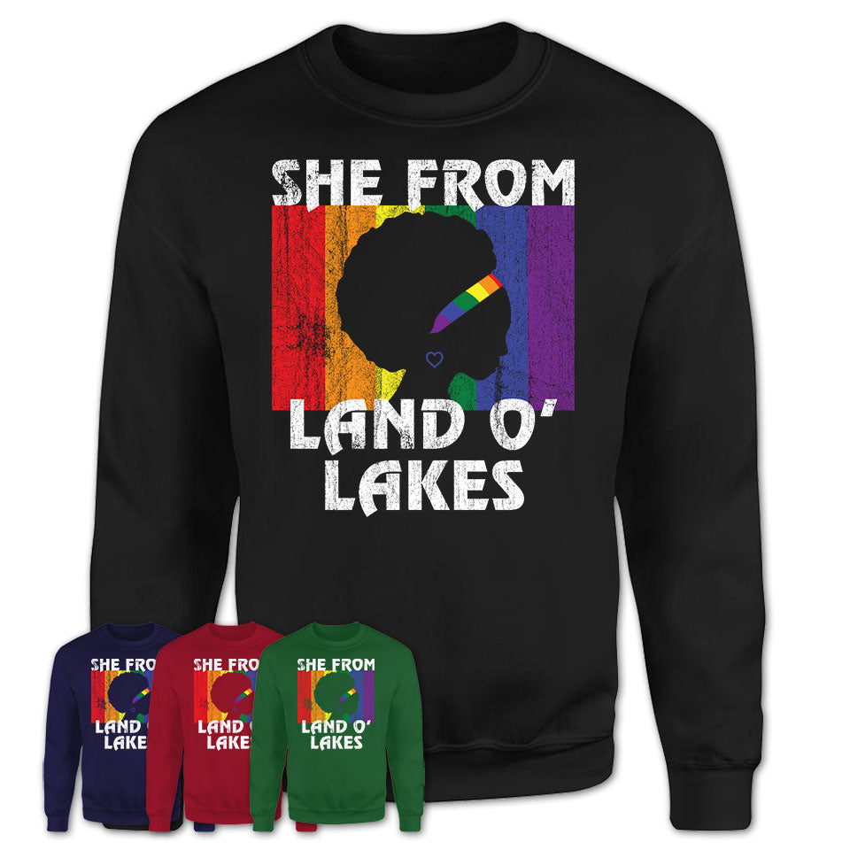 Black Girl She From Land O' Lakes Florida Shirt LGBT Pride Gift