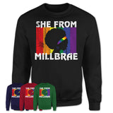 Black Girl She From Millbrae California Shirt LGBT Pride Gift