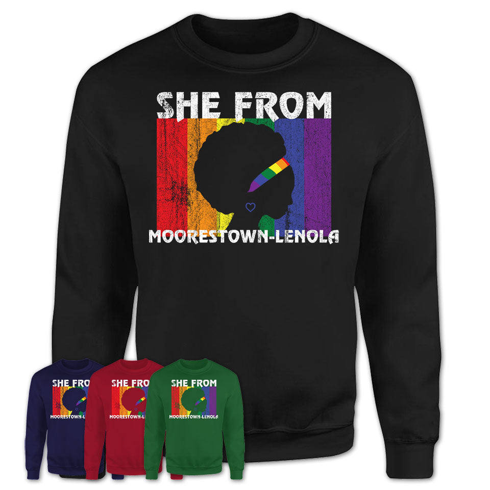 Black Girl She From Moorestown-Lenola New Jersey Shirt LGBT Pride Gift
