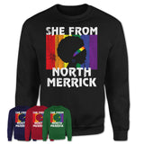 Black Girl She From North Merrick New York Shirt LGBT Pride Gift