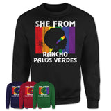 Black Girl She From Rancho Palos Verdes California Shirt LGBT Pride Gift