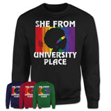 Black Girl She From University Place Washington Shirt LGBT Pride Gift