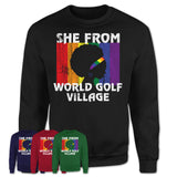 Black Girl She From World Golf Village Florida Shirt LGBT Pride Gift