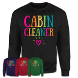 Cabin Cleaner Rainbow Lettering Heart Shirt, Employee Appreciation Gifts