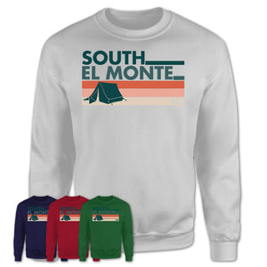 California South El Monte Camping Shirt for Family Teammates Vintage Retro Colors