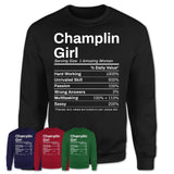 Champlin Girl Minnesota Nutrition Facts Proud Vintage Sport Born Living City Home Roots USA Gift Women T-Shirt