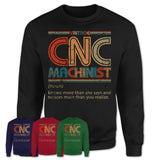 Cnc Machinist Definition Vintage Retro Colors Shirt, Coworker Birthday Gift TShirt