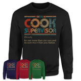 Cook Supervisor Definition Vintage Retro Colors Shirt, Coworker Birthday Gift TShirt