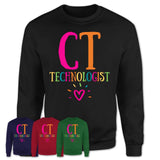 Ct Technologist Rainbow Lettering Heart Shirt, Employee Appreciation Gifts