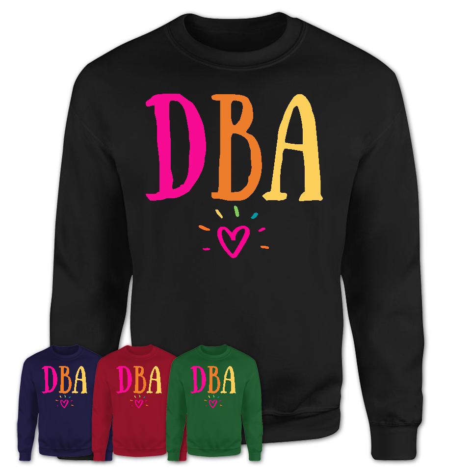 Dba Rainbow Lettering Heart Shirt, Employee Appreciation Gifts
