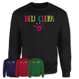 Deli Clerk Rainbow Lettering Heart Shirt, Employee Appreciation Gifts