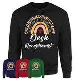 Desk Receptionist Because Your Life Worth My Time Rainbow T-Shirt