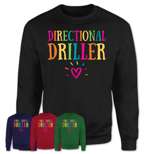 Directional Driller Rainbow Lettering Heart Shirt, Employee Appreciation Gifts