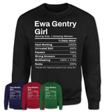Ewa Gentry Girl Hawaii Nutrition Facts Proud Vintage Sport Born Living City Home Roots USA Gift Women T-Shirt