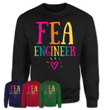 Fea Engineer Rainbow Lettering Heart Shirt, Employee Appreciation Gifts