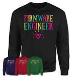 Firmware Engineer Rainbow Lettering Heart Shirt, Employee Appreciation Gifts