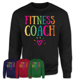 Fitness Coach Rainbow Lettering Heart Shirt, Employee Appreciation Gifts