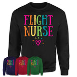 Flight Nurse Rainbow Lettering Heart Shirt, Employee Appreciation Gifts