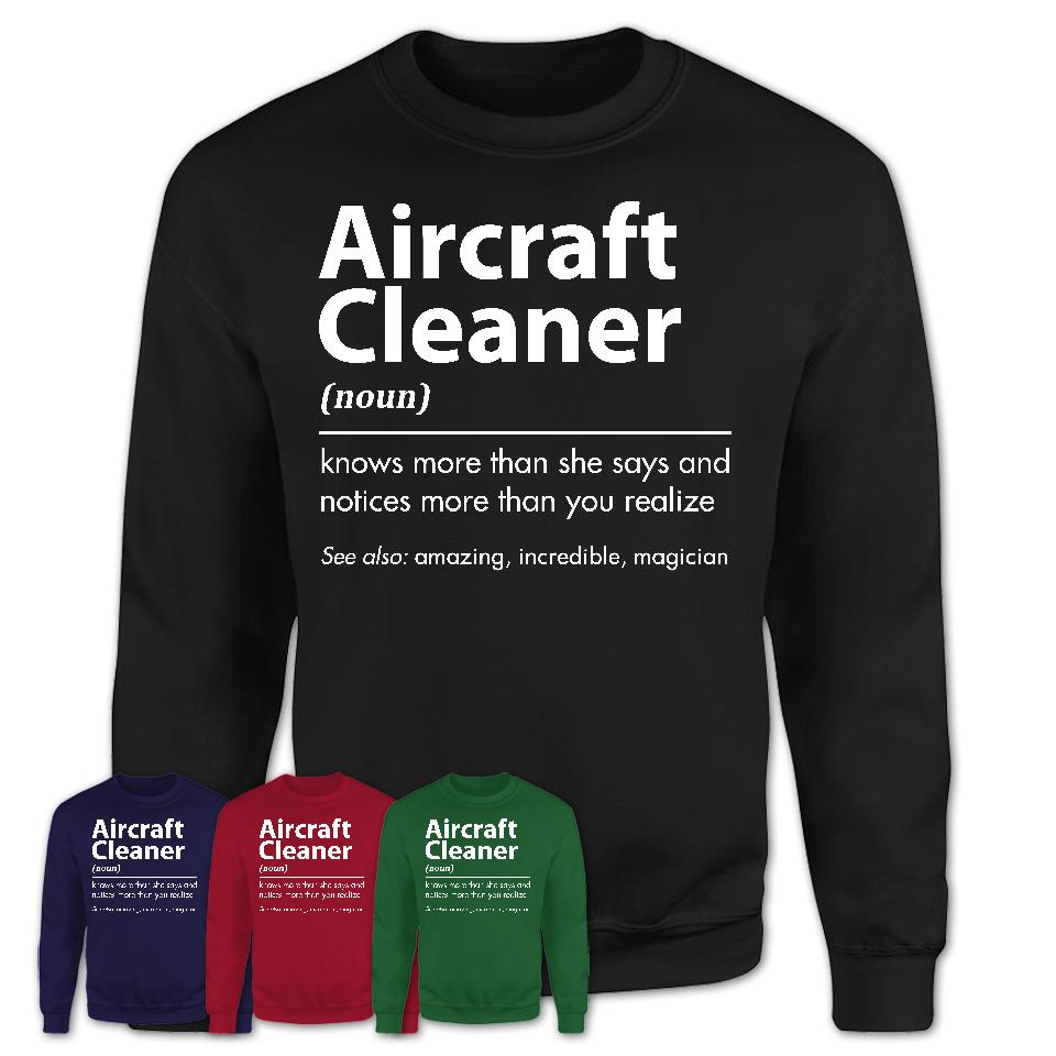 Funny Aircraft Cleaner Definition Shirt, New Job Gift for Aircraft Cleaner, Coworker Gift Idea