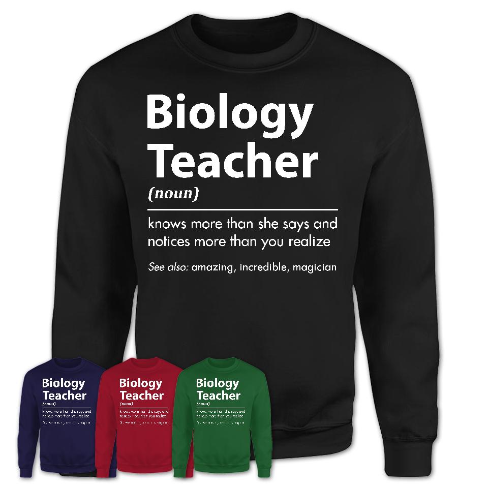 Funny Biology Teacher Definition Shirt, New Job Gift for Biology Teacher, Coworker Gift Idea