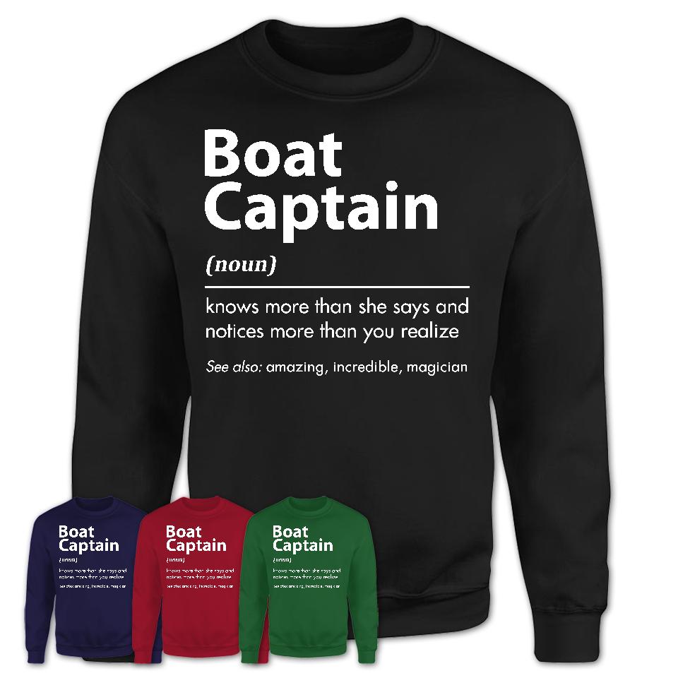 Funny Boat Captain Definition Shirt, New Job Gift for Boat Captain, Coworker Gift Idea