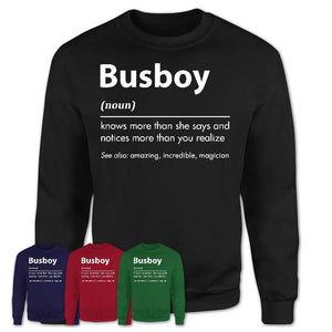 Funny Busboy Definition Shirt, New Job Gift for Busboy, Coworker Gift Idea