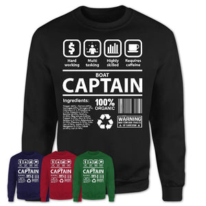 Funny Coworker Gift Idea Sarcasm Boat Captain Uniform TShirt