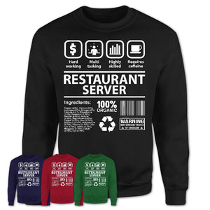 Funny Coworker Gift Idea Sarcasm Restaurant Server Uniform TShirt