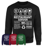 Funny Coworker Gift Idea Sarcasm Restaurant Server Uniform TShirt