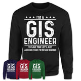 Funny Gis Engineer Never Wrong T-Shirt, New Job Gift for Coworker