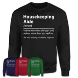 Funny Housekeeping Aide Definition Shirt, New Job Gift for Housekeeping Aide, Coworker Gift Idea