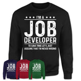 Funny Job Developer Never Wrong T-Shirt, New Job Gift for Coworker