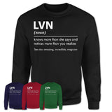 Funny LVN Definition Shirt, New Job Gift for LVN, Coworker Gift Idea