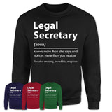 Funny Legal Secretary Definition Shirt, New Job Gift for Legal Secretary, Coworker Gift Idea