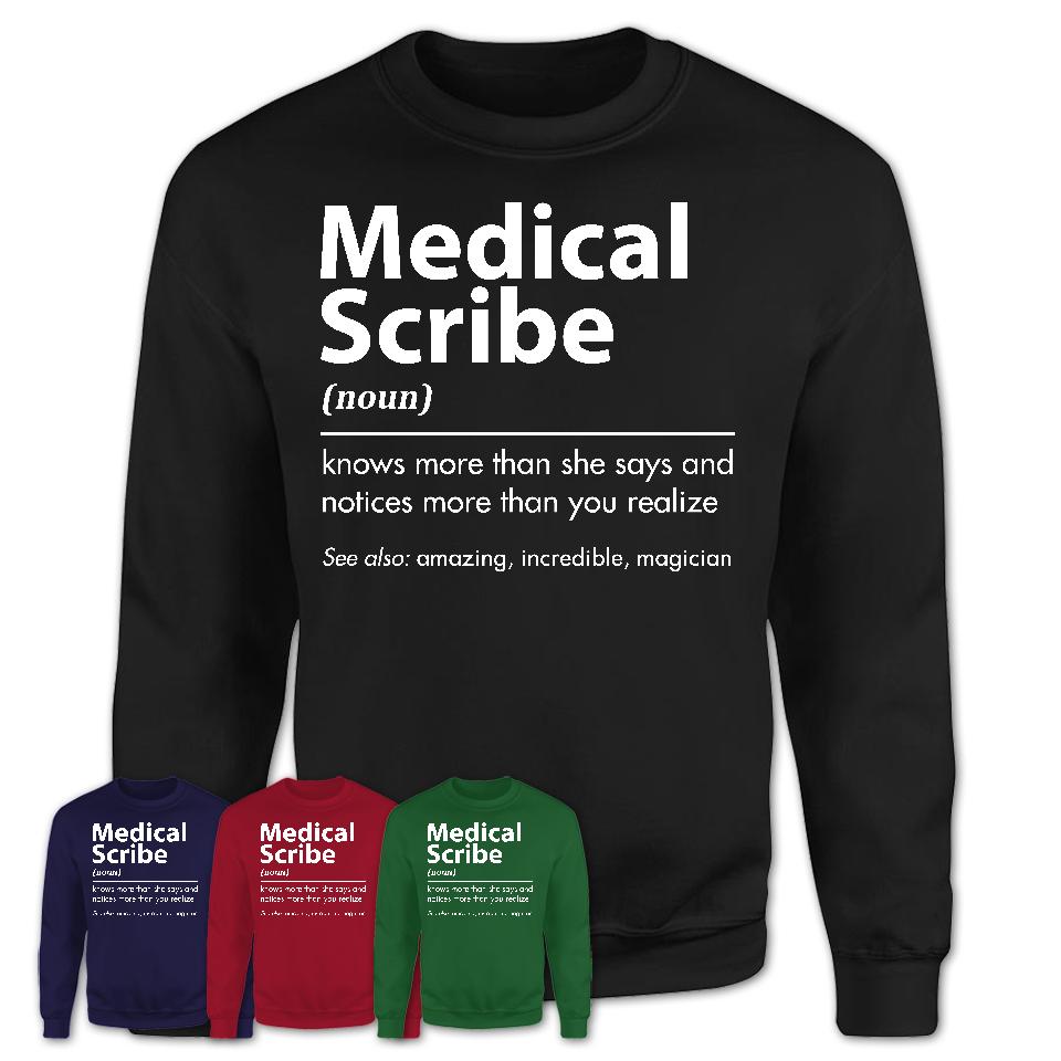 Funny Medical Scribe Definition Shirt, New Job Gift for Medical Scribe, Coworker Gift Idea
