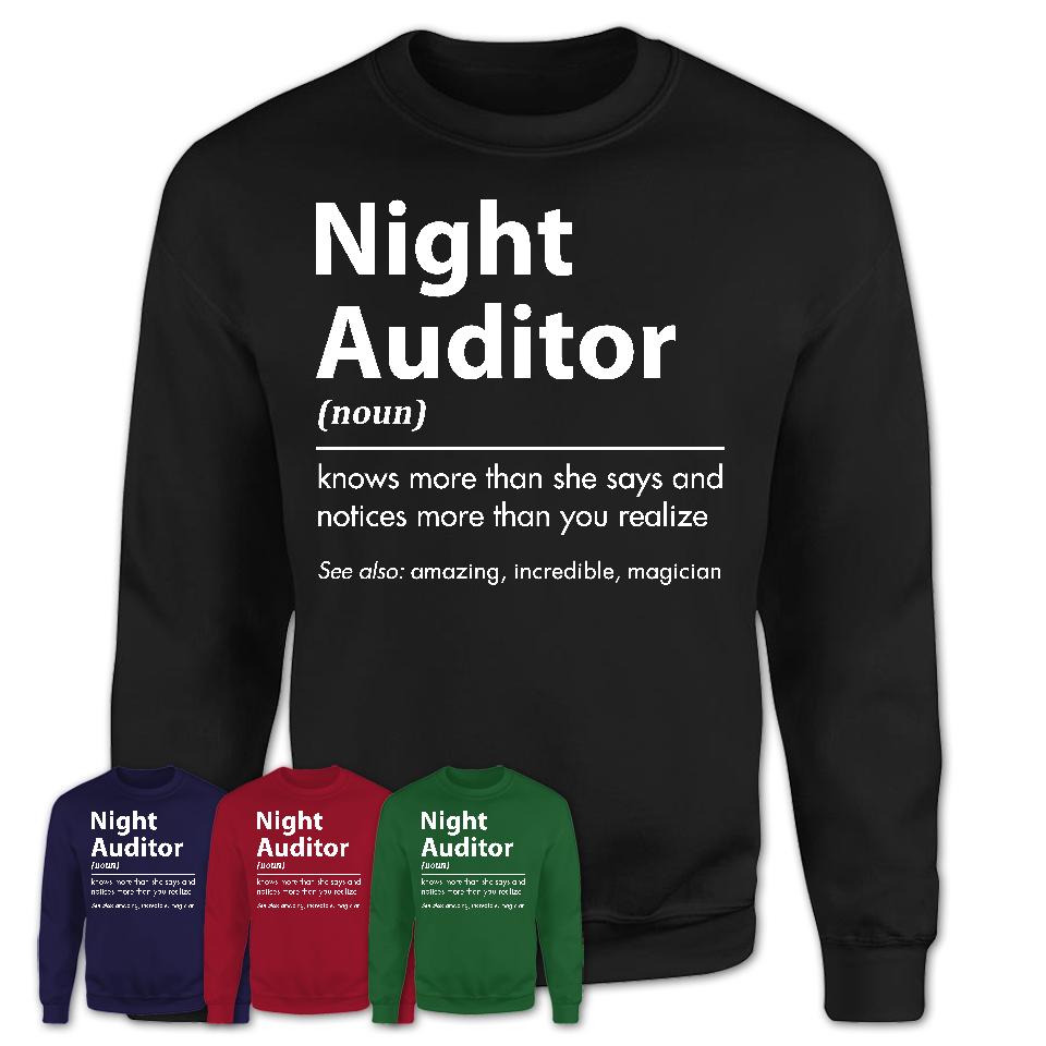 Funny Night Auditor Definition Shirt, New Job Gift for Night Auditor, Coworker Gift Idea
