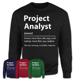 Funny Project Analyst Definition Shirt, New Job Gift for Project Analyst, Coworker Gift Idea