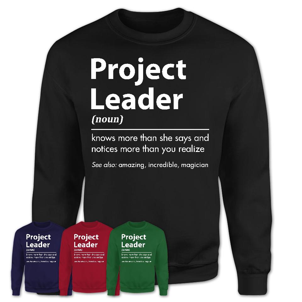 Funny Project Leader Definition Shirt, New Job Gift for Project Leader, Coworker Gift Idea