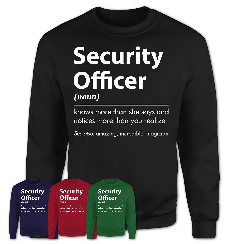 Funny Security Officer Definition Shirt, New Job Gift for Security Officer, Coworker Gift Idea