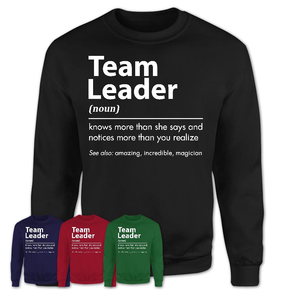 Funny Team Leader Definition Shirt, New Job Gift for Team Leader, Coworker Gift Idea