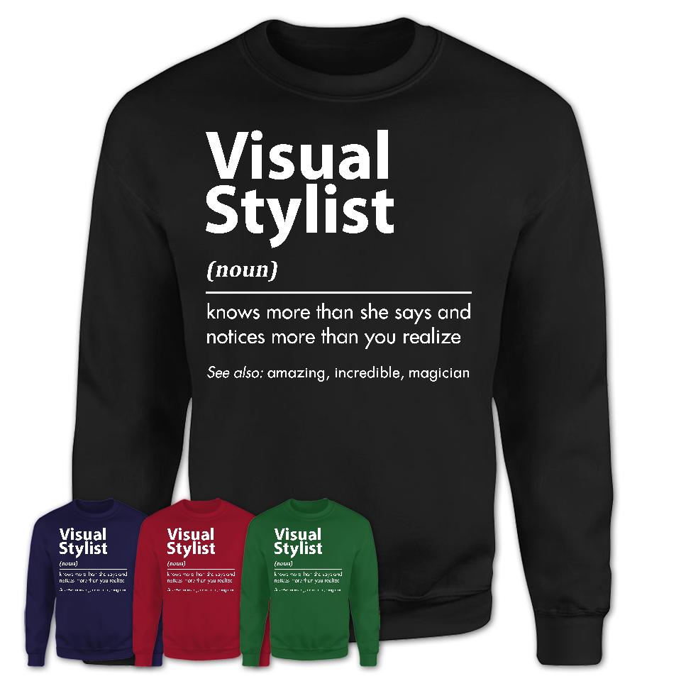Funny Visual Stylist Definition Shirt, New Job Gift for Visual Stylist, Coworker Gift Idea