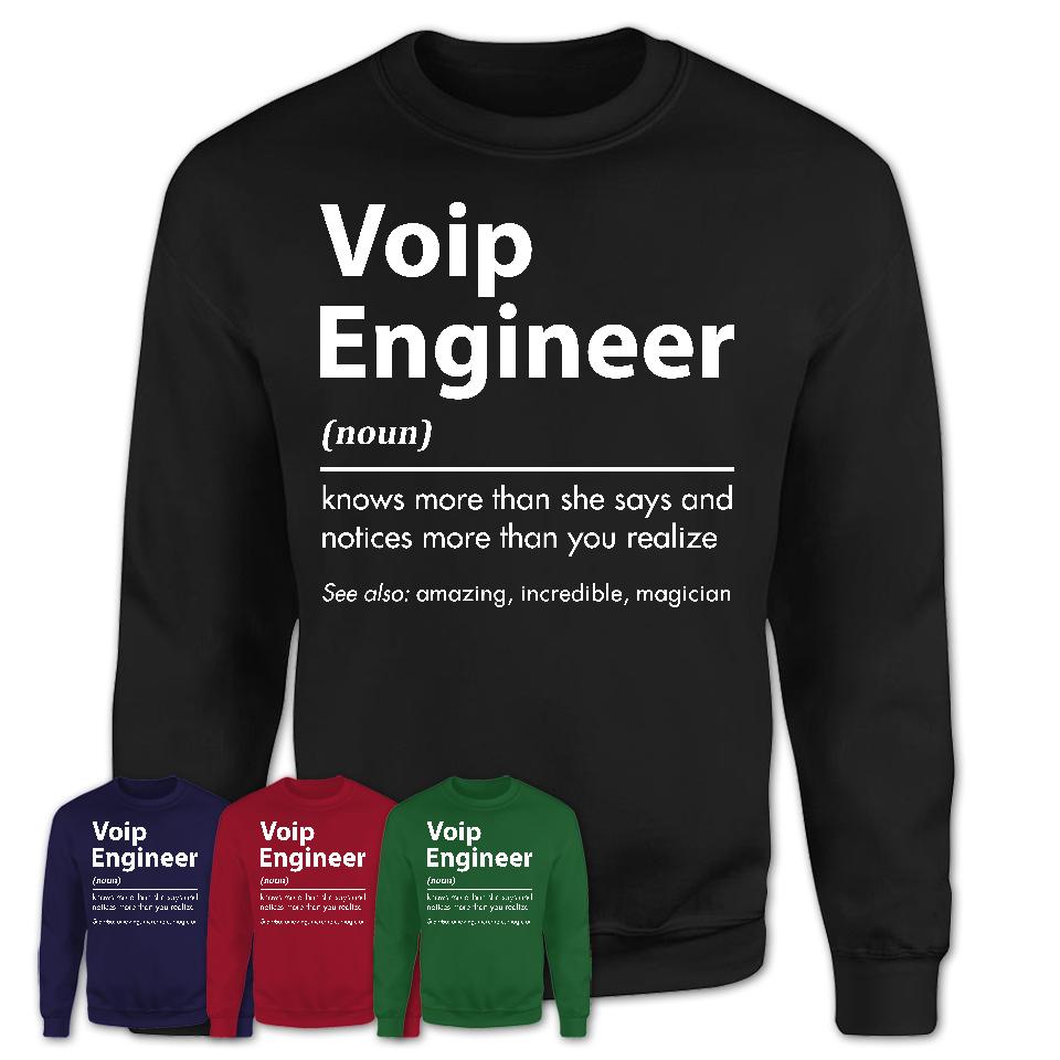 Funny Voip Engineer Definition Shirt, New Job Gift for Voip Engineer, Coworker Gift Idea