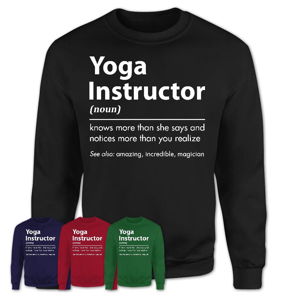 Funny Yoga Instructor Definition Shirt, New Job Gift for Yoga Instructor, Coworker Gift Idea
