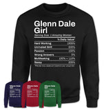 Glenn Dale Girl Maryland Nutrition Facts Proud Vintage Sport Born Living City Home Roots USA Gift Women T-Shirt
