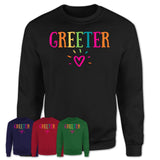 Greeter Rainbow Lettering Heart Shirt, Employee Appreciation Gifts