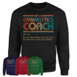 Gymnastics Coach Definition Vintage Retro Colors Shirt, Coworker Birthday Gift TShirt