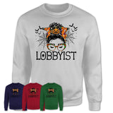 Halloween Lobbyist Shirt, Messy Bun Girl Shirt, Funny Coworker Gift in Halloween, Scary Costume Team Shirt