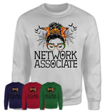 Halloween Network Associate Shirt, Messy Bun Girl Shirt, Funny Coworker Gift in Halloween, Scary Costume Team Shirt