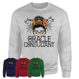 Halloween Oracle Consultant Shirt, Messy Bun Girl Shirt, Funny Coworker Gift in Halloween, Scary Costume Team Shirt
