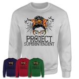 Halloween Project Superintendent Shirt, Messy Bun Girl Shirt, Funny Coworker Gift in Halloween, Scary Costume Team Shirt
